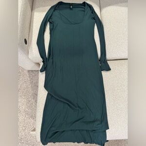 NWOT SKIMS Soft Lounge Long Sleeve Dress in Cypress XL